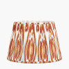 Canterbury Antique Silver Metal Table Lamp Base with Izara 35cm Cinnamon Ikat Patterned Mushroom Pleat Tapered Lampshade