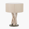 Derna Driftwood Table Lamp with Natural Jute Shade