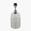 Ophelia Small Mercurial Glass Table Lamp Base with Edward 30cm Pistachio Green Linen Cylinder Lampshade