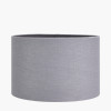 Ophelia Small Mercurial Glass Table Lamp Base with Lino 30cm Steel Grey Self Lined Linen Cylinder Lampshade