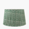 Ophelia Small Grey Bubble Glass Table Lamp Base with Vienna 35cm Forest Green Chevron Mushroom Pleat Lampshade