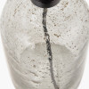 Ophelia Small Grey Bubble Glass Table Lamp Base with Vienna 35cm Red Chevron Mushroom Pleat Lampshade