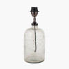 Ophelia Small Grey Bubble Glass Table Lamp Base with Vienna 35cm Taupe Chevron Mushroom Pleat Lampshade