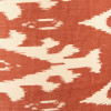 Pembury Brown Wash Large Turned Wood Table Lamp Base with Lars 40cm Cinnamon Ikat Patterned Cylinder Lampshade