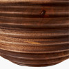 Pembury Brown Wash Turned Wood Table Lamp Base with Harry 30cm Ivory Cotton Mix Cylinder Lampshade