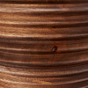 Pembury Brown Wash Turned Wood Table Lamp Base with Lars 30cm Cinnamon Ikat Patterned Cylinder Lampshade