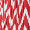 Canterbury Antique Brass Metal Table Lamp Base with Kamilah 40cm Red Chevron Patterned Mushroom Pleat Tapered Lamp Shade