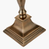 Canterbury Antique Brass Metal Table Lamp Base with Lino 40cm Black Self Lined Linen Cylinder Lampshade