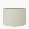 Taika Antique Black Textured Wood Table Lamp Base with Lino 40cm Cream Self Lined Linen Cylinder Lampshade