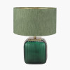 Anais Green Cold Cut Glass Square Table Lamp Base