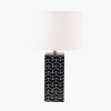 Elba Black and White Tessalated Square Resin Table Lamp Base