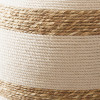 Talalla Cream and Natural Sea Grass Round Table Lamp Base with Lino 40cm White Self Lined Linen Cylinder Lampshade
