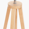 Whitby Natural Wood Tapered 4 Post Table Lamp Base with Edward 35cm Pistachio Green Linen Cylinder Lampshade