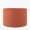 Whitby Natural Wood Tapered 4 Post Table Lamp Base with Lino 35cm Cinnamon Self Lined Linen Cylinder Lampshade
