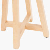 Whitby Natural Wood Tapered 4 Post Table Lamp Base with Lino 35cm Cream Self Lined Linen Cylinder Lampshade