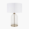 Cloche Clear Glass and Antique Brass Table Lamp