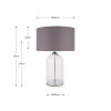 Cloche Clear Glass and Silver Table Lamp