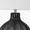 Caswell Black Rattan Cloche Table Lamp