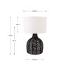 Caswell Black Rattan Cloche Table Lamp