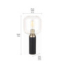 Florence Black Metal and Glass Table Lamp