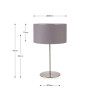 Elin Brushed Silver and Steel Grey Table Lamp