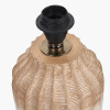 Amalia Natural Ombre Textured Stoneware Table Lamp Base with Adelaide 30cm Ivory Tapered Cotton Mix Lampshade