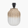 Amalia Natural Ombre Textured Stoneware Table Lamp Base with Adelaide 30cm Ivory Tapered Cotton Mix Lampshade