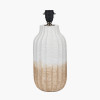 Amalia Natural Ombre Textured Stoneware Tall Table Lamp Base with Adelaide 35cm Ivory Tapered Cotton Mix Lampshade