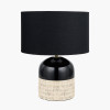 Lotta Black and Natural Stoneware Table Lamp Base
