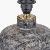 Vulcan Textured Volcanic Effect Grey Small Stoneware Table Lamp Base with Lys 30cm Steel Grey Self Lined Linen Tapered Lampshade