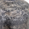 Vulcan Textured Volcanic Effect Grey Small Stoneware Table Lamp Base with Lino 25cm Grey Self Lined Linen Cylinder Lampshade