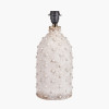 Kali Textured Dot Light Grey Stoneware Table Lamp Base with Edward 30cm Natural Linen Cylinder Lampshade