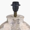 Lulia Antique Finish Stoneware Table Lamp Base with Milos 35cm Natural Linen Tapered Lampshade