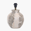 Lulia Antique Finish Stoneware Table Lamp Base with Edward 35cm Natural Linen Cylinder Lampshade