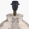 Lulia Antique Finish Stoneware Table Lamp Base with Edward 35cm Natural Linen Cylinder Lampshade