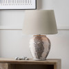 Lulia Antique Finish Stoneware Urn Table Lamp Base with Coast 45cm Cream Calico Tapered Lampshade