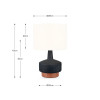 Elio Black and Wood Effect Textured Ceramic Table Lamp