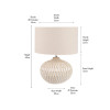 Cassius Warm White Textured Glazed Ceramic Table Lamp