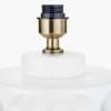Serenity White Bobbled Ceramic Large Table Lamp Base with Harry 40cm Taupe Cotton Mix Cylinder Lampshade