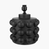 Serenity Black Bobbled Ceramic Large Table Lamp Base with Henry 45cm Mustard Handloom Cylinder Lampshade
