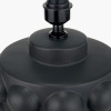 Serenity Black Bobbled Ceramic Large Table Lamp Base with Henry 45cm White Handloom Cylinder Lampshade