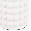 Sohan White Bobbled Ceramic Tall Table Lamp Base with Edward 40cm Pistachio Green Linen Cylinder Lampshade