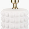 Sohan White Bobbled Ceramic Tall Table Lamp Base with Edward 40cm Pistachio Green Linen Cylinder Lampshade