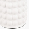 Sohan White Bobbled Ceramic Tall Table Lamp Base with Lino 40cm Cinnamon Self Lined Linen Cylinder Lampshade