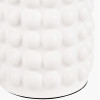 Sohan White Bobbled Ceramic Tall Table Lamp Base with Lino 40cm Grey Self Lined Linen Cylinder Lampshade