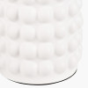 Sohan White Bobbled Ceramic Tall Table Lamp Base with Lino 40cm White Self Lined Linen Cylinder Lampshade