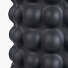 Sohan Black Bobbled Ceramic Tall Table Lamp Base with Lino 40cm Grey Self Lined Linen Cylinder Lampshade