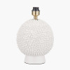 Wrenley Cream Ceramic Sea Urchin Table Lamp Base with Harry 35cm Black Cotton Mix Cylinder Lampshade