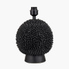 Wrenley Black Ceramic Sea Urchin Table Lamp Base with Winston 40cm Taupe Handloom Tapered Lampshade
