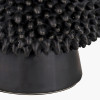 Wrenley Black Ceramic Sea Urchin Table Lamp Base with Winston 40cm Taupe Handloom Tapered Lampshade